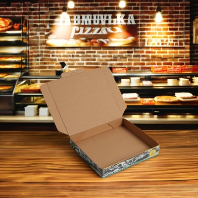 購入 マットラミネーション ブラウン クラフト紙 ピザボックス 食品包装 オーダーメイド online manufacture