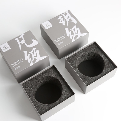 購入 オーダーメイド印刷 高級 グレーボード 宝石箱 金製の葉巻とスポンジの内膜 online manufacture