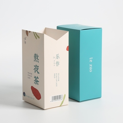 紙タック トップグリーンティーパッケージボックス,自動ロック ボトムボックス CMYK 4色印刷
